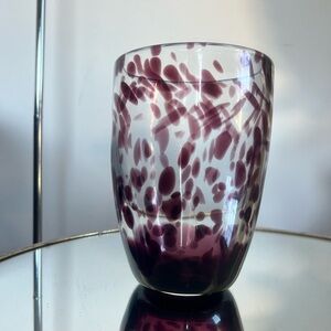 1960s Purple Tortoiseshell Blown Glass Art Vase Attributed to Murano